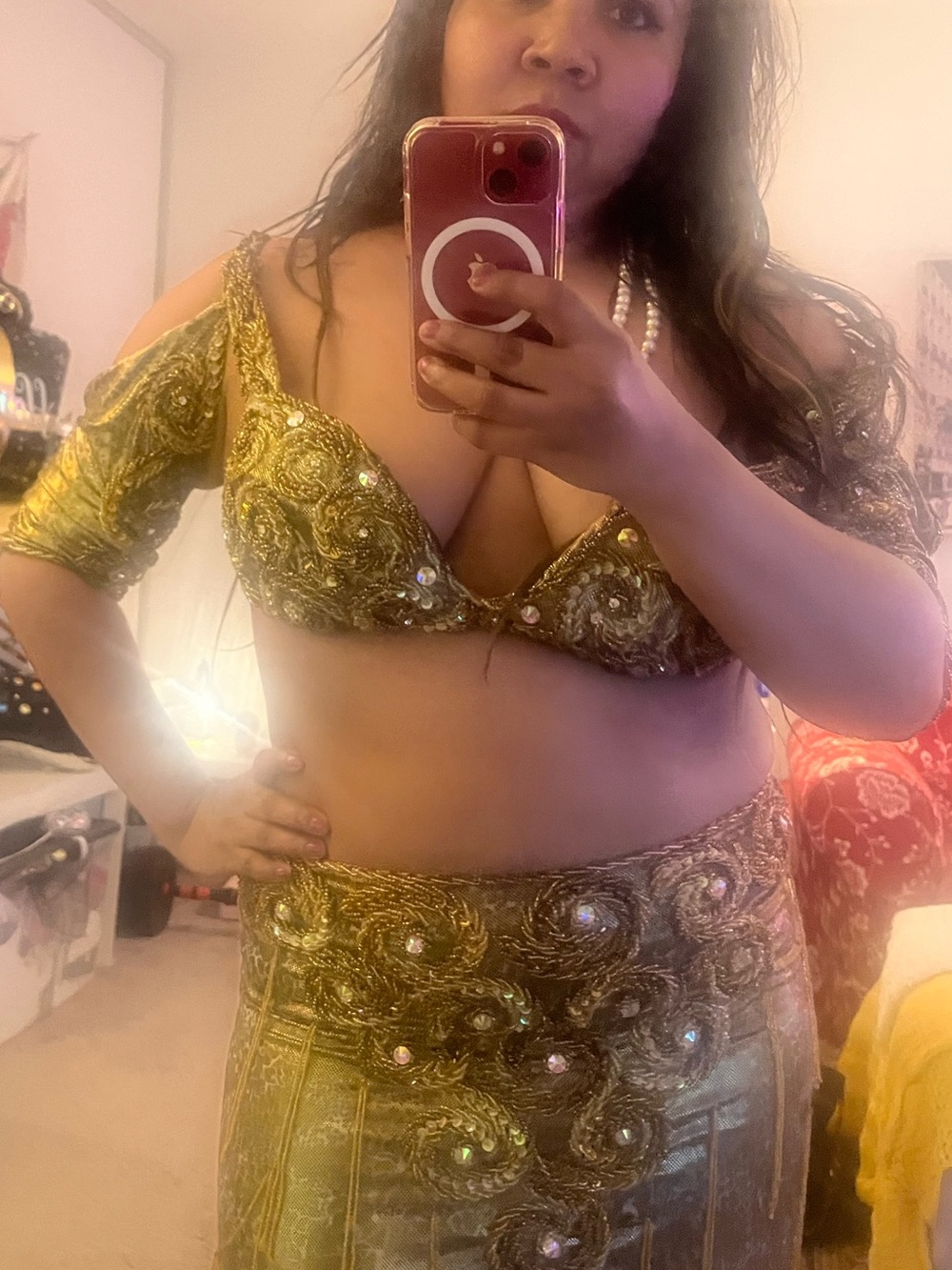 Vintage 80s- 90s classy professional belly dancing costume 🐆